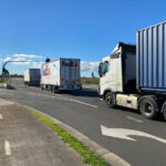 trucks on road