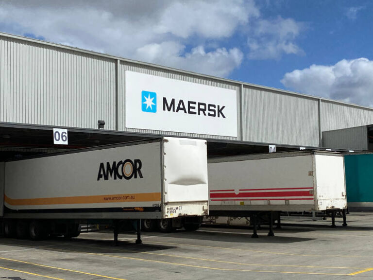 Maesrk warehouse in Derrimut with trailers outside