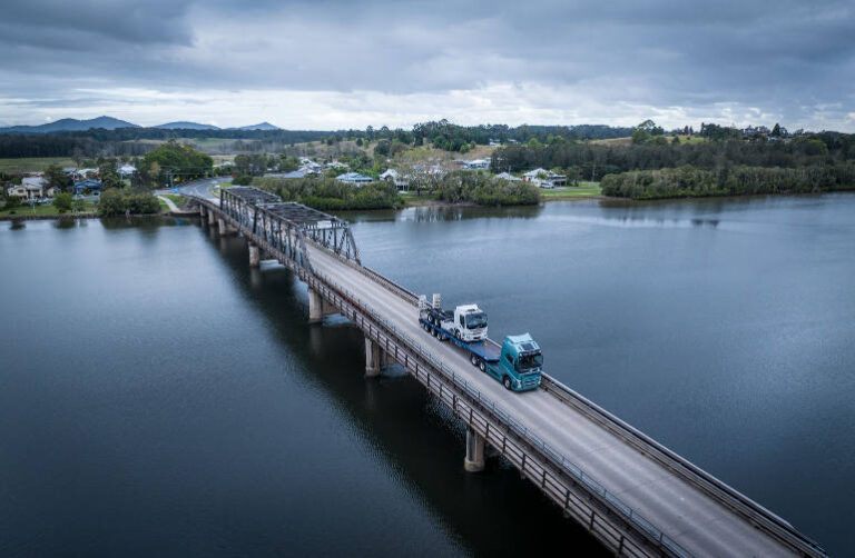 Volvo FH electric truck driving from Brisbane to Canberra