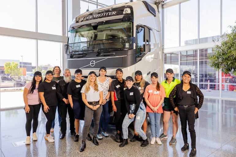 Volvo female truck driver training program group