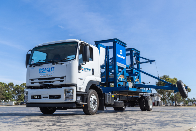 Isuzu truck stability control testing in Australia KnorrBremse front view