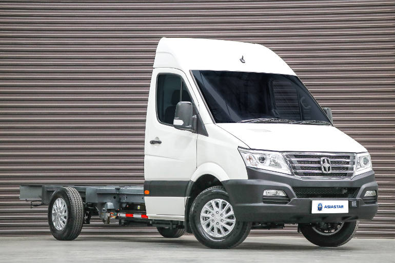 Asiastar electric van distributed by Foton Mobility cab chassis option