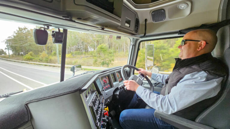 Driving the Mack truck 780 horsepower engine