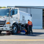 Rosmech truck mounted sweeper Delivery-AdelaideAirport inspection
