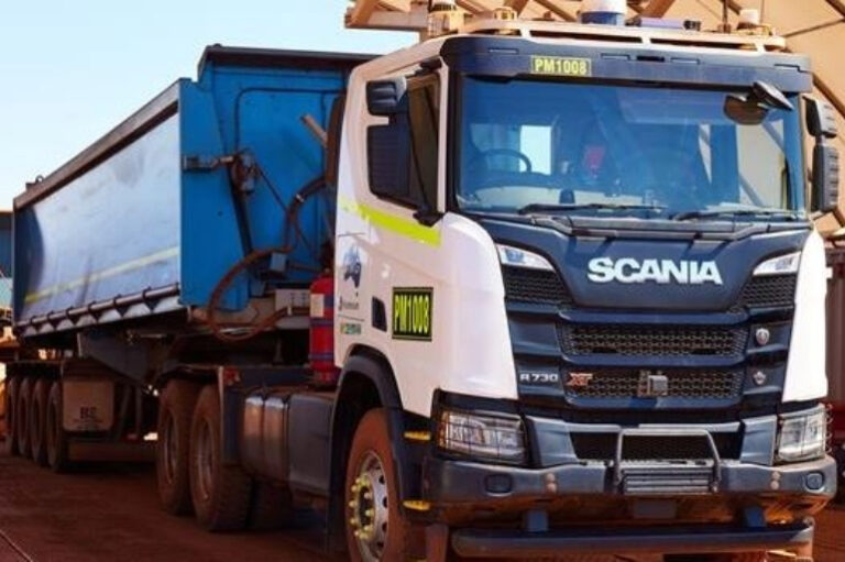 autonomous road train developed by scania