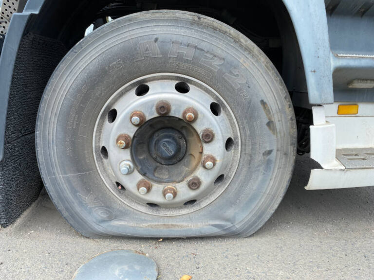 flat truck tyre